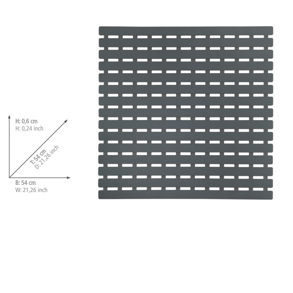 Wenko shower mat Arinos, grey