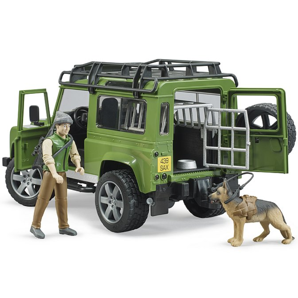 Bruder Land Rover Defender Station Wagon mit Förster & Hund