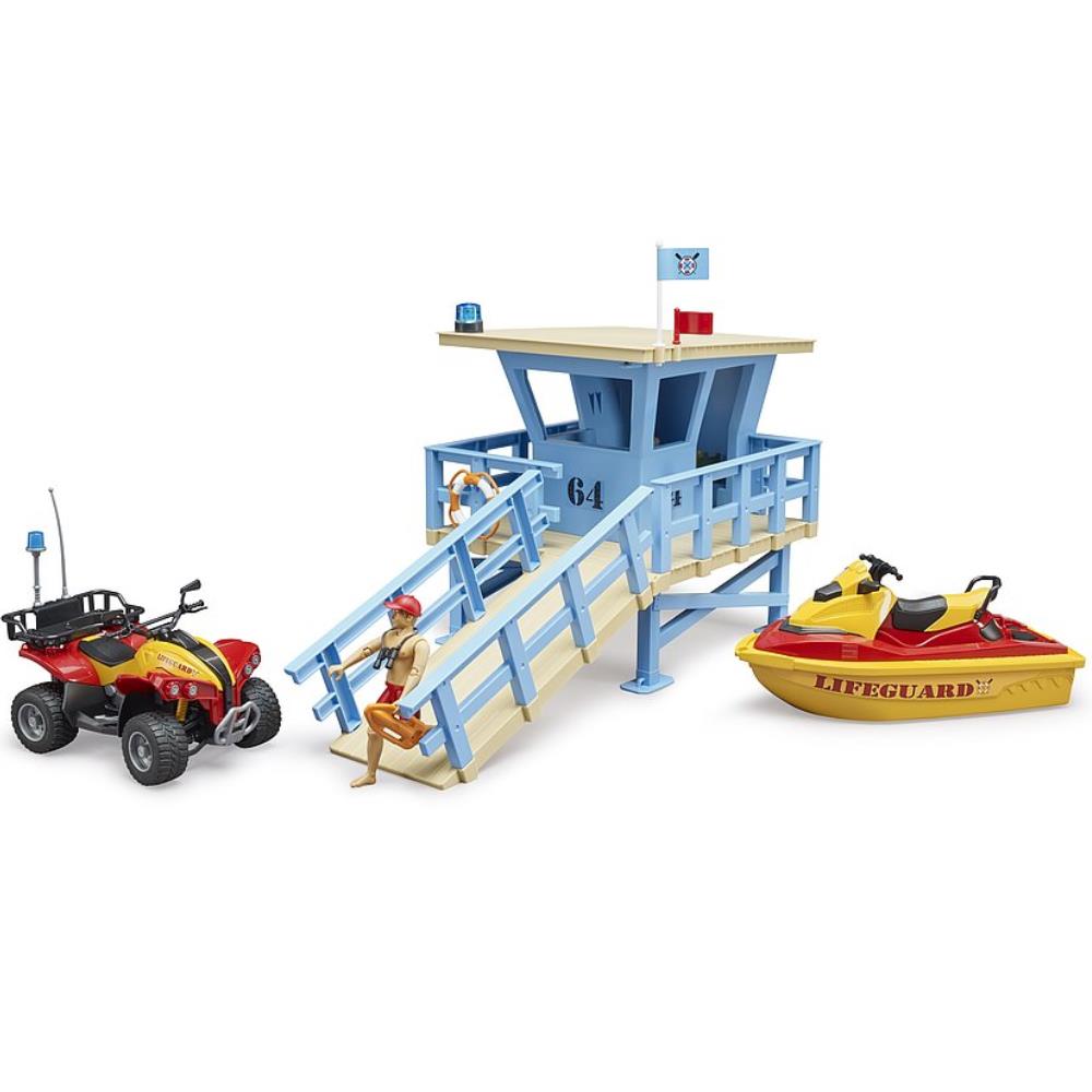 Bruder bworld Life Guard Station mit Quad & Personal Water Craft