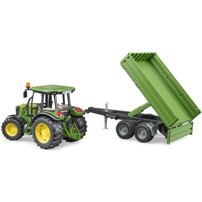 Bruder John Deere 5115 M with side wall trailer