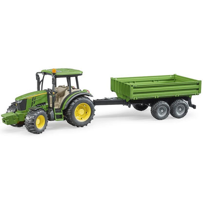 Bruder John Deere 5115 M with side wall trailer