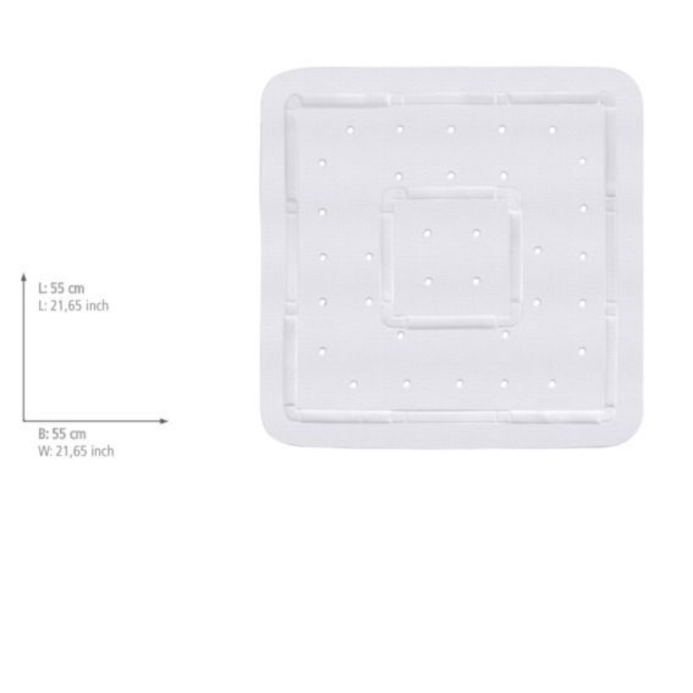 Wenko Duscheinlage Florida weiss, 55x55cm