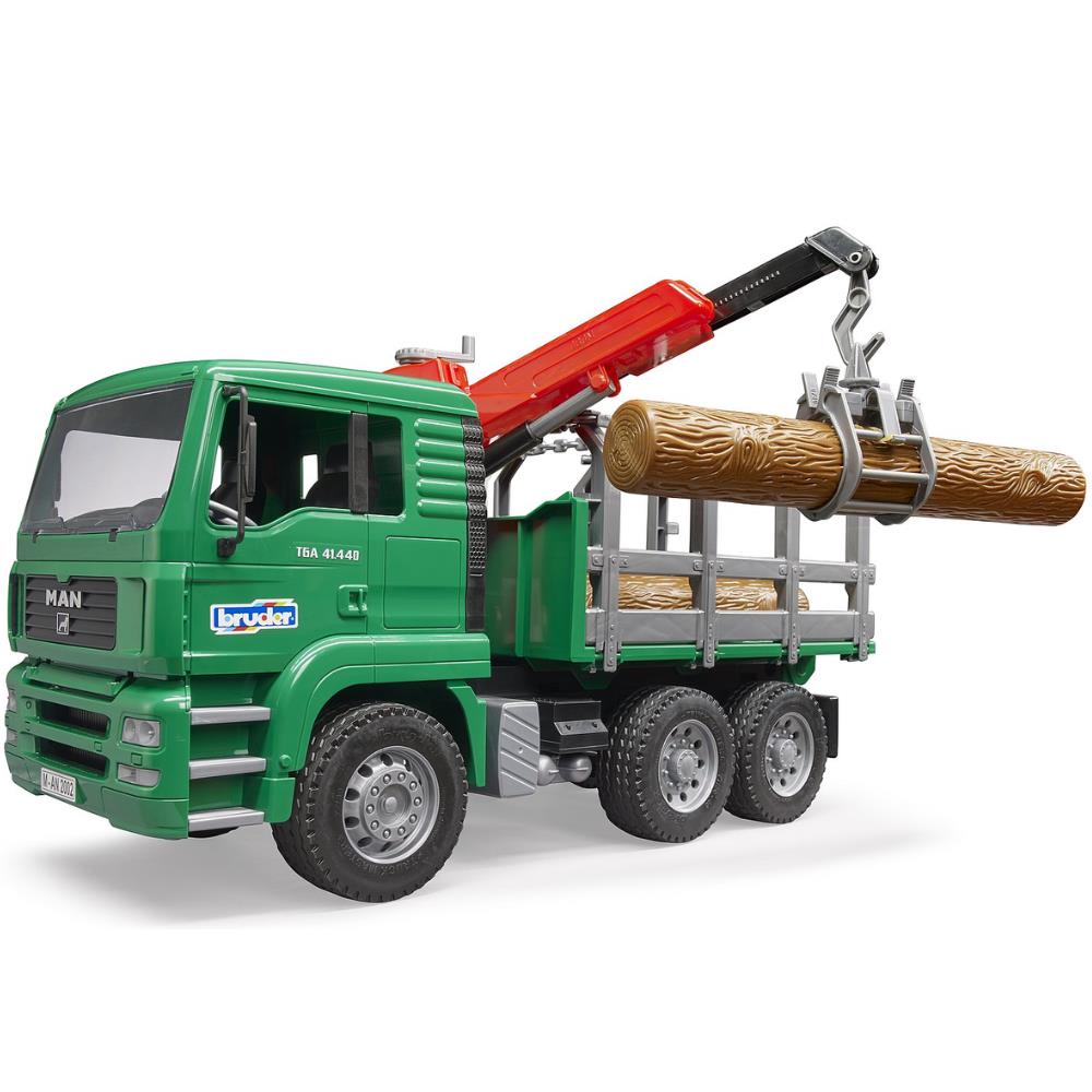 Bruder MAN wood transport truck with loading crane