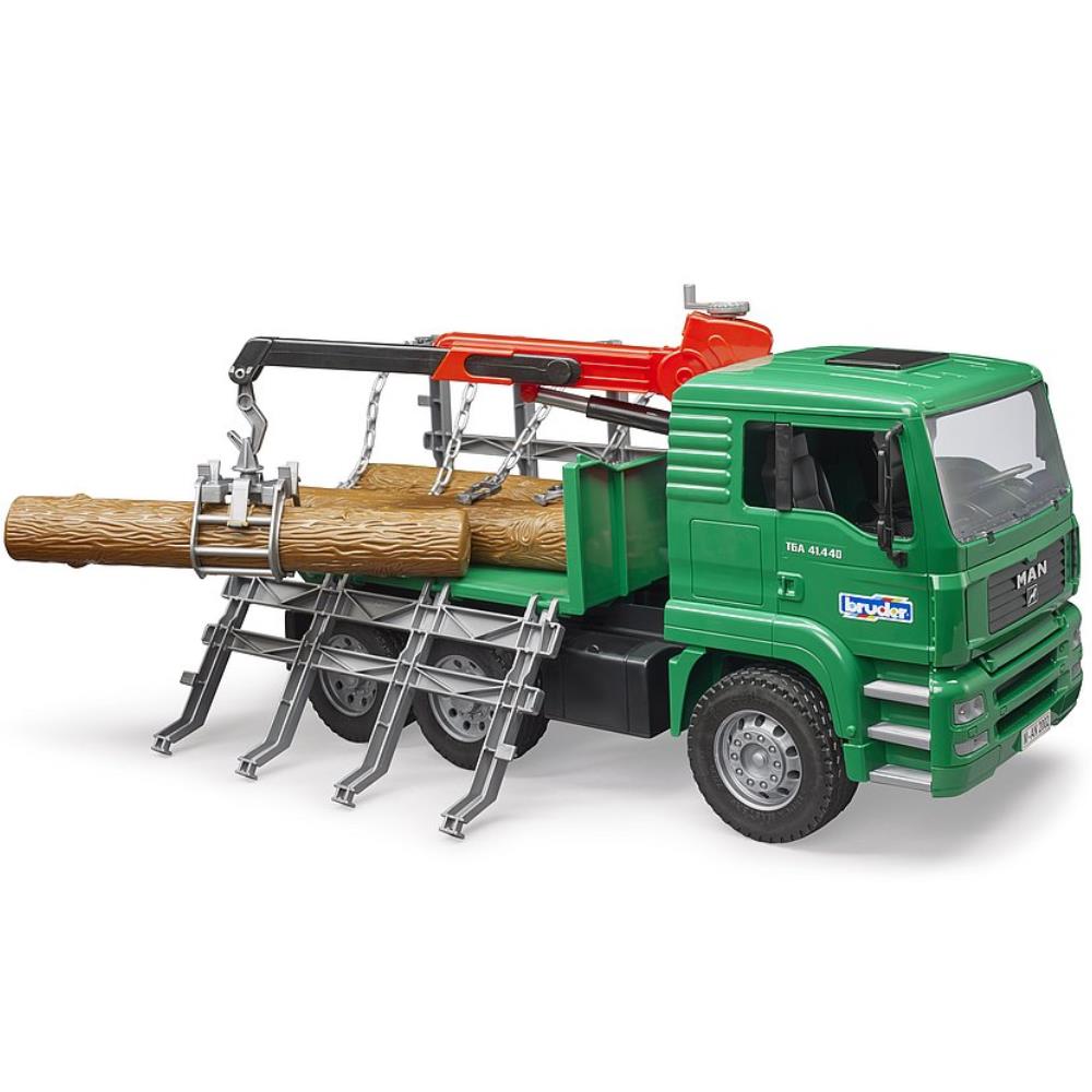 Bruder MAN wood transport truck with loading crane