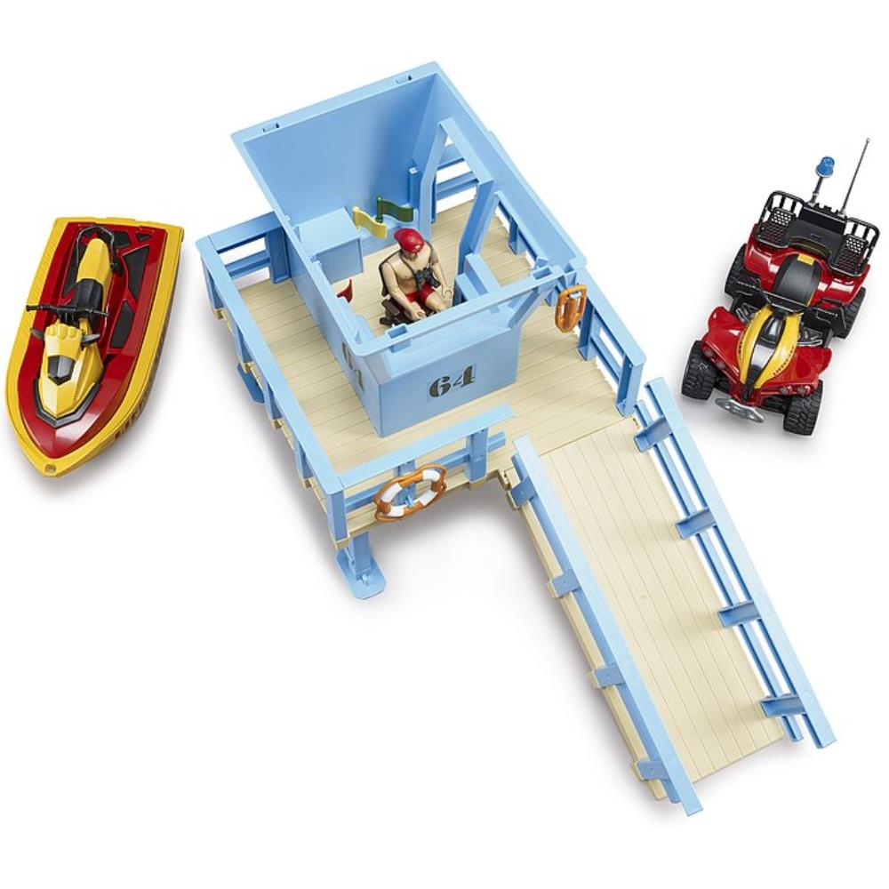 Bruder bworld Life Guard Station mit Quad & Personal Water Craft