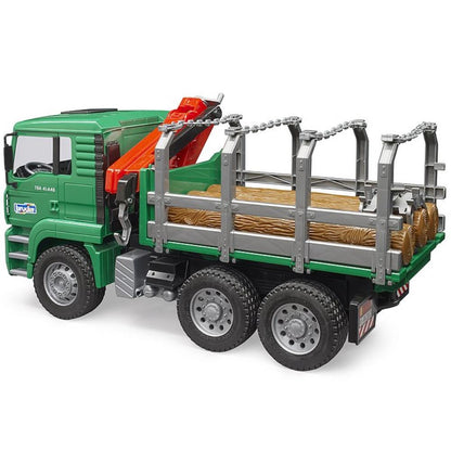 Bruder MAN wood transport truck with loading crane