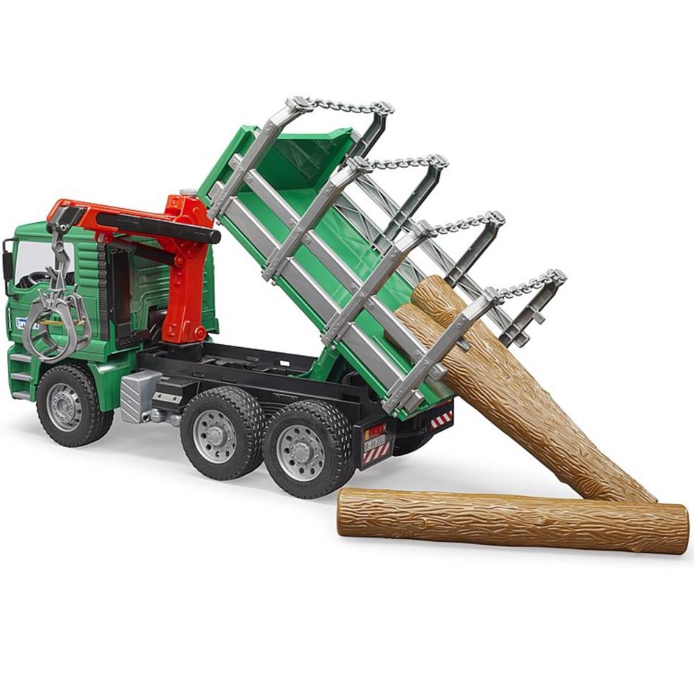 Bruder MAN wood transport truck with loading crane