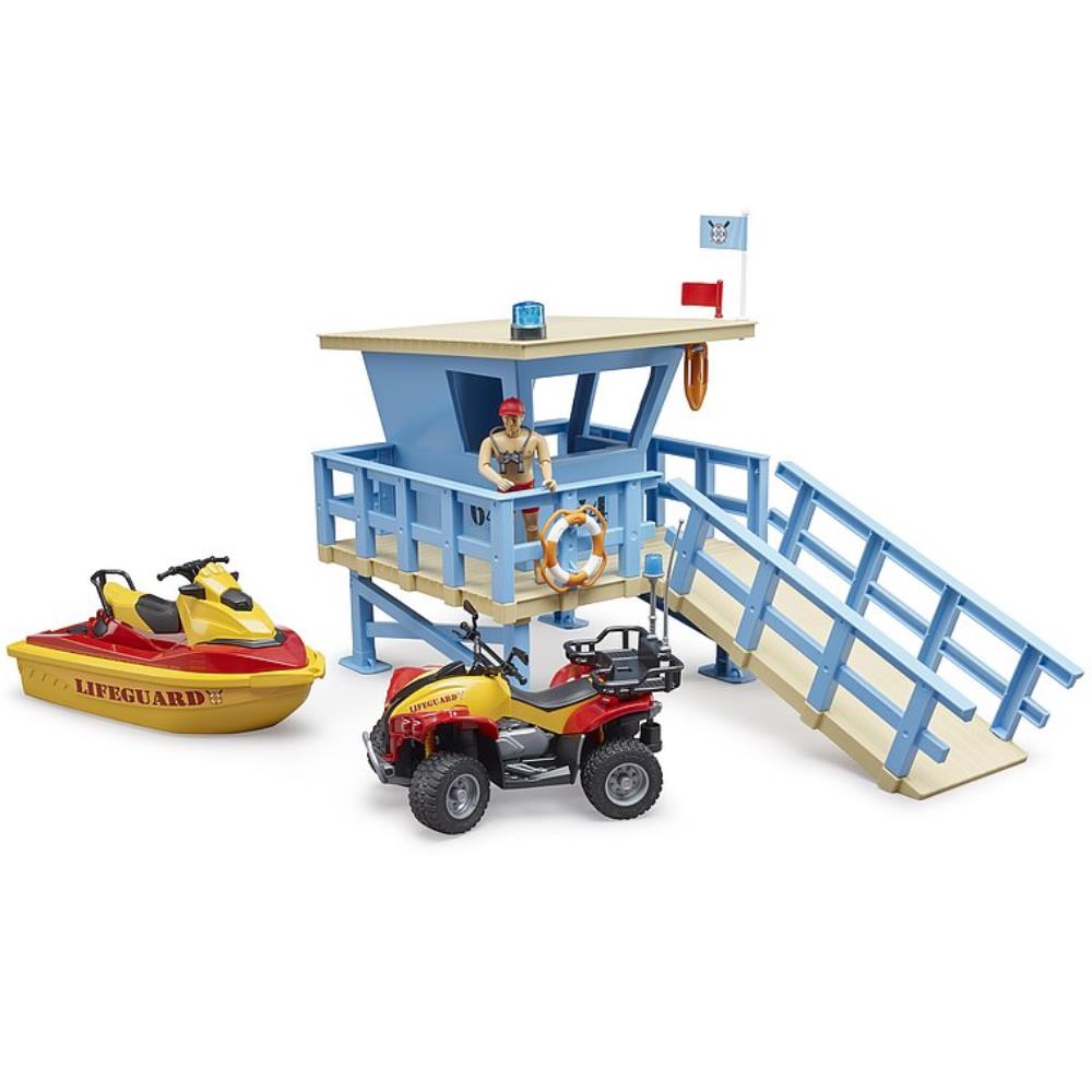 Bruder bworld Life Guard Station mit Quad & Personal Water Craft