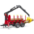 Bruder Rückeanhänger mit Ladekran, Baumstämmen & Holzgreifer – Produktbild 1