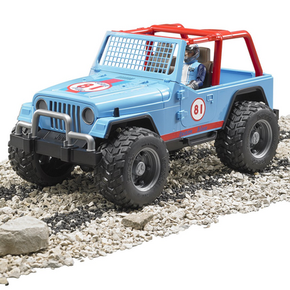 Bruder Jeep Cross Country Racer blau mit Rennfahrer