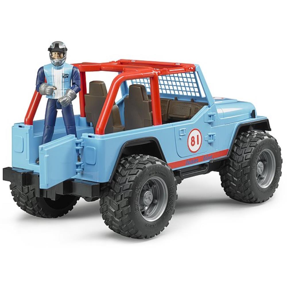 Bruder Jeep Cross Country Racer blau mit Rennfahrer
