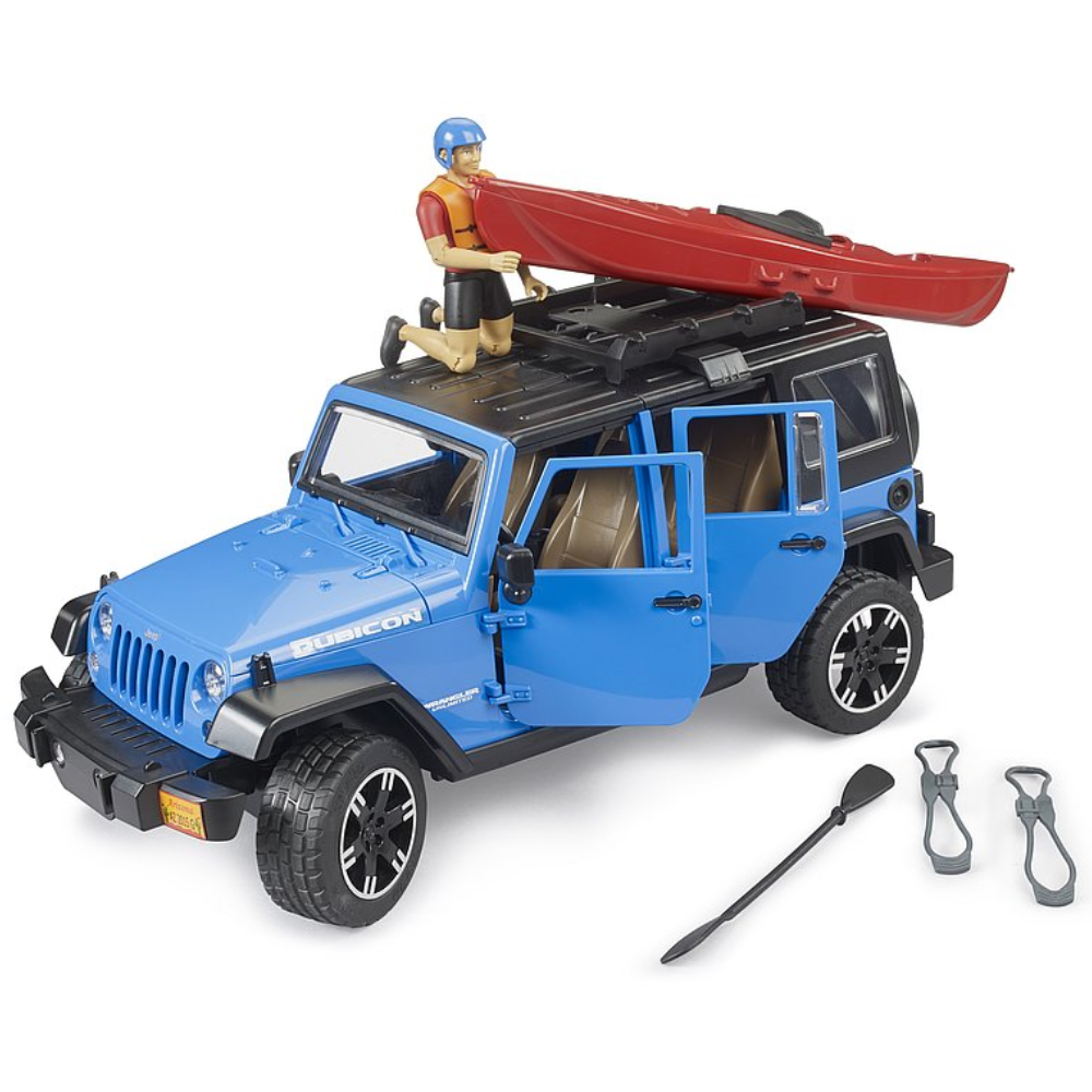 Bruder Jeep Wrangler Rubicon mit Kajak und Figur