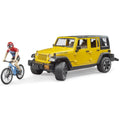Bruder Jeep Wrangler Rubicon Unlimited mit Mountainbike & Radfahrer – Produktbild 1