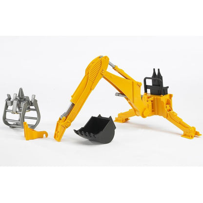 Bruder rear excavator with grapple, shovel black