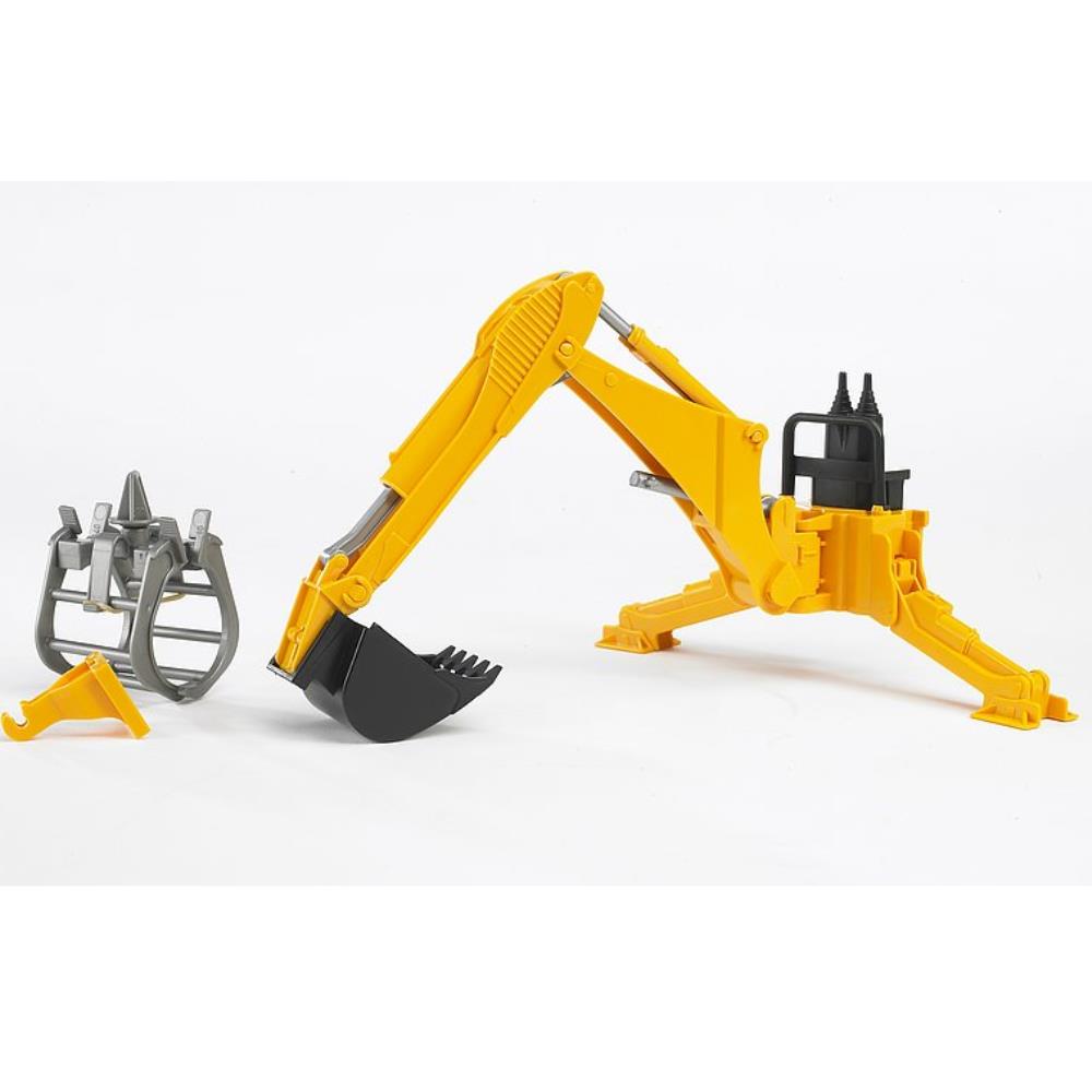 Bruder rear excavator with grapple, shovel black