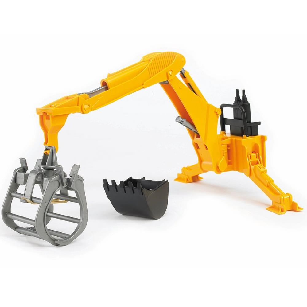 Bruder rear excavator with grapple, shovel black