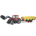 Bruder Case IH Optum 300 CVX mit Frontlader & Ballentransportanhänger – Produktbild 1