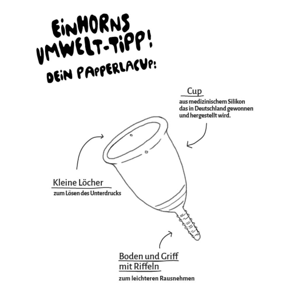 einhorn Menstruationstasse PapperlaCup Gr. M