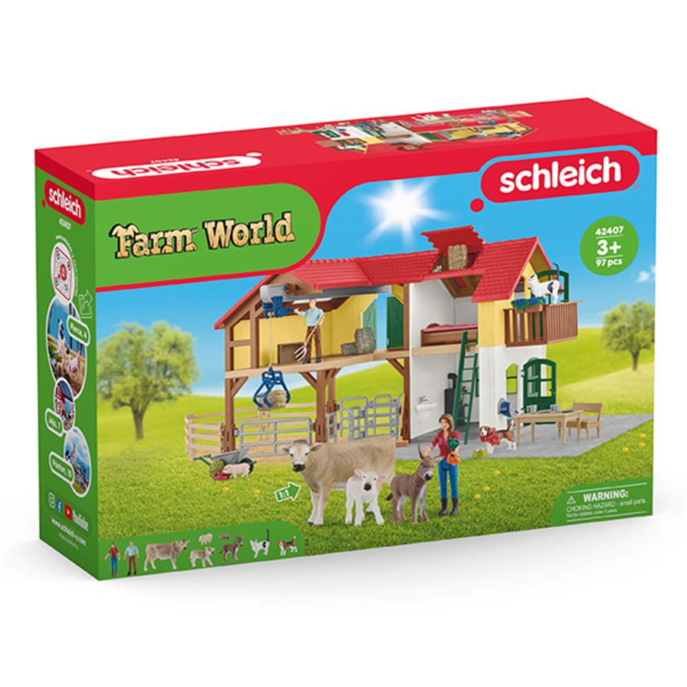 Schleich farmhouse with stable and animals