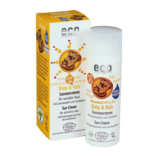 Eco Cosmetics Crème Solaire Bébé et Enfants SPF50, 50 ml