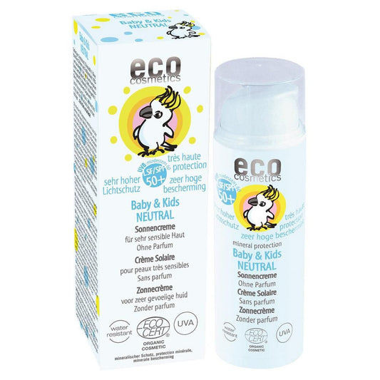 Eco Cosmetics Crème Solaire Bébé &amp; Enfants SPF 50+ Neutre, 50 ml