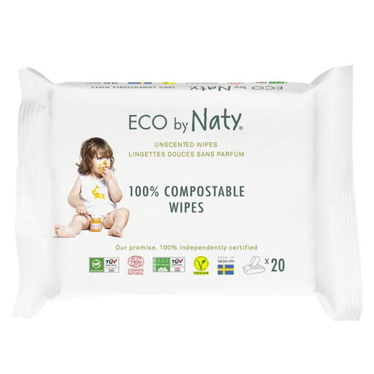 Eco by Naty Wet Wipes Sensitive Travel Pack, 20 pcs.