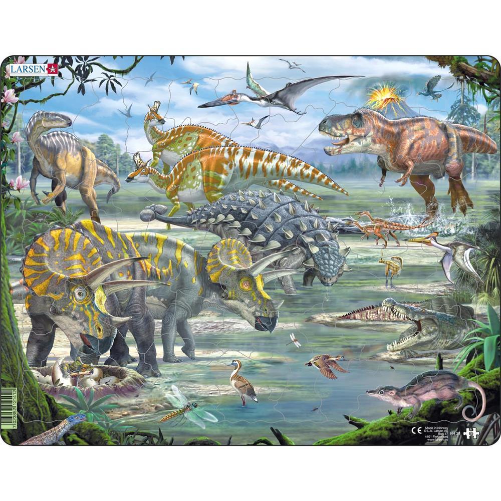 Larsen Puzzle Dinosaures, 65 pièces