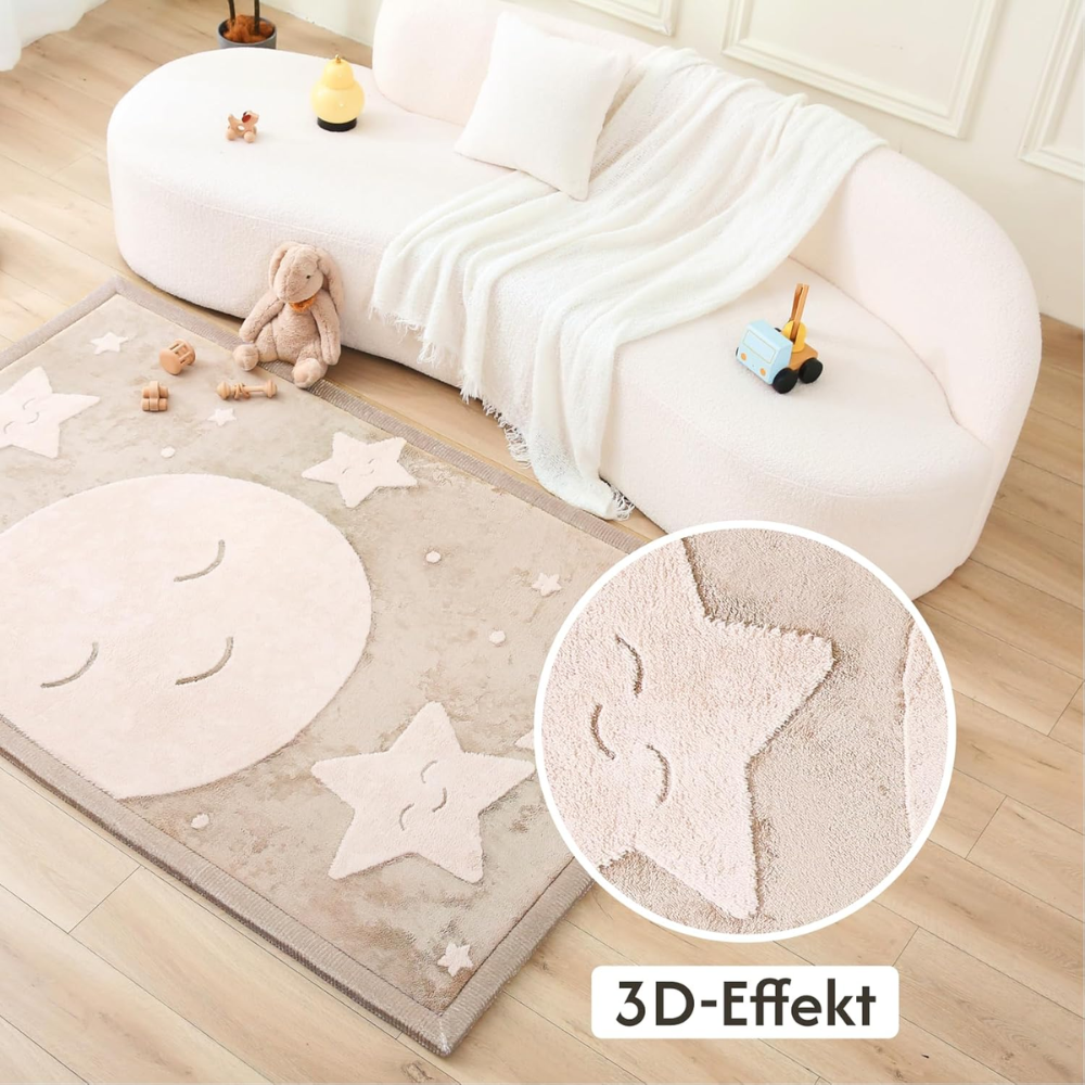 Hakuna Matte Samtmatte, 3D Wolke Spielmatte, 2  x 1.5 m, Moon & Stars