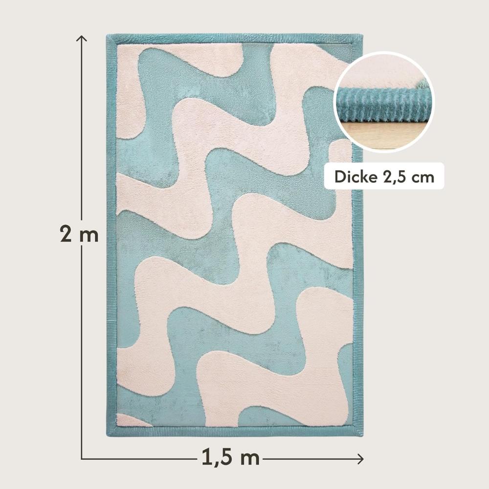 Hakuna Matte Samtmatte, 3D Wolke Spielmatte, 2  x 1.5 m, Waves