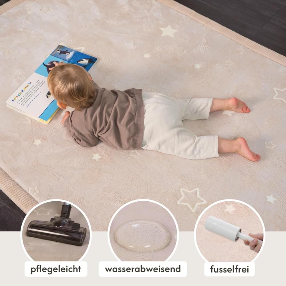 Hakuna Matte Samtmatte, Glow in the Dark Wolke Spielmatte 1.7 x 1.2 m, Stars