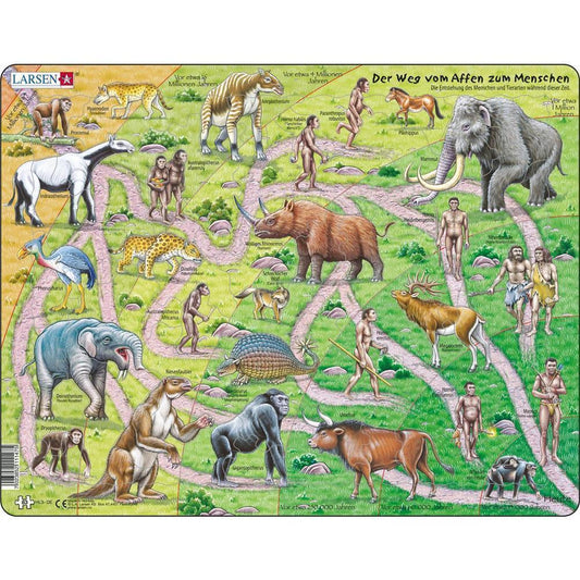 Larsen Puzzle The Way from Ape to Man, 83 pieces