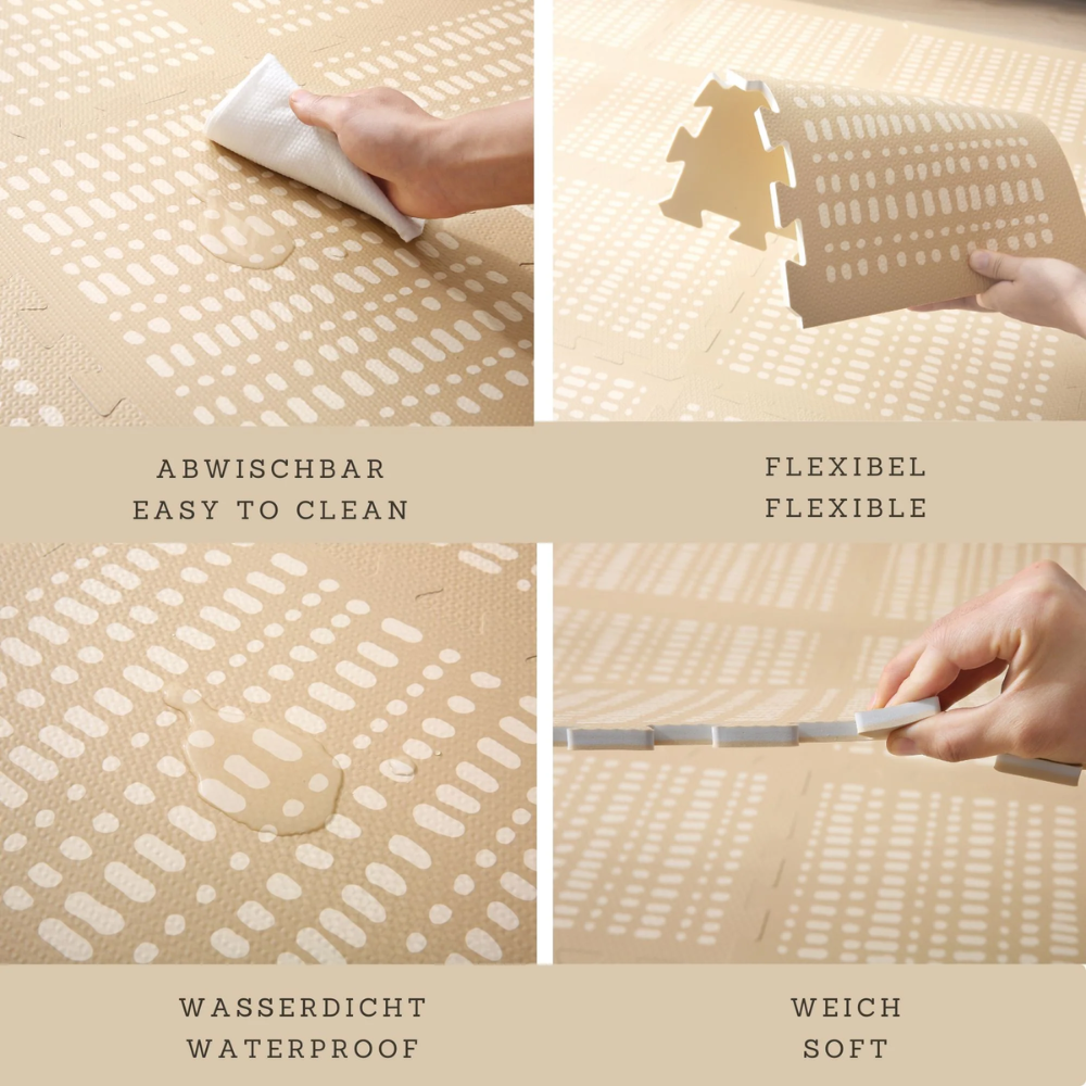 XL Puzzlematte, Hygge, Beige, 1.8 x 1.2 m