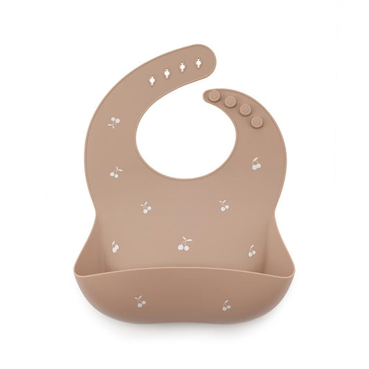 Bavoir en silicone SOINA, taupe-cerise