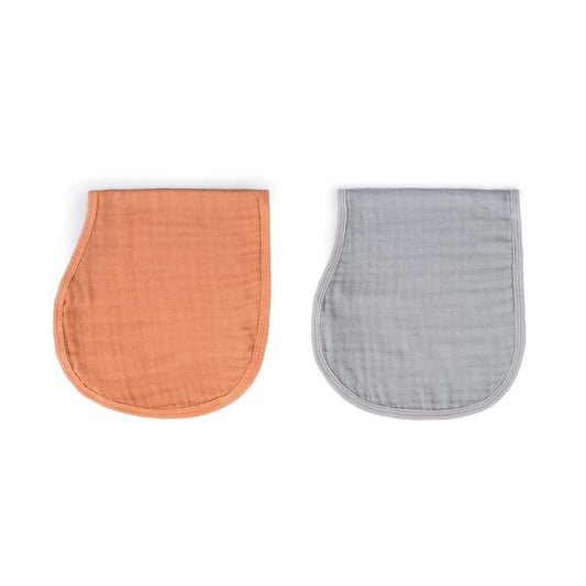 * SOINA shoulder burp cloth set of 2, orange/grey