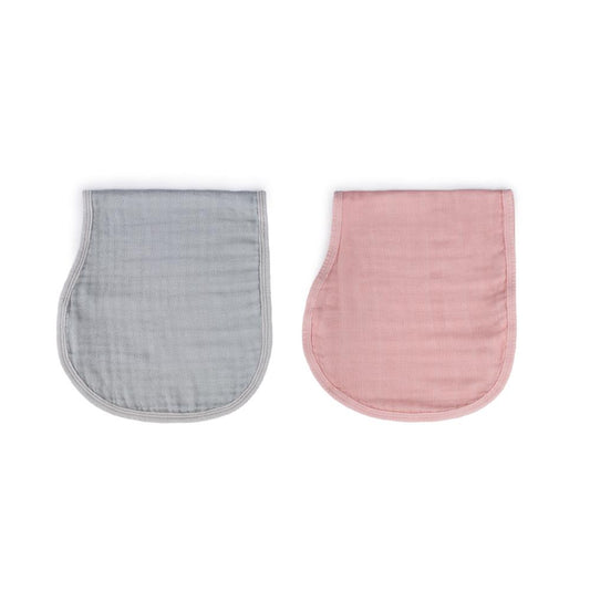 * SOINA shoulder burp cloth set of 2, grey/pastel pink