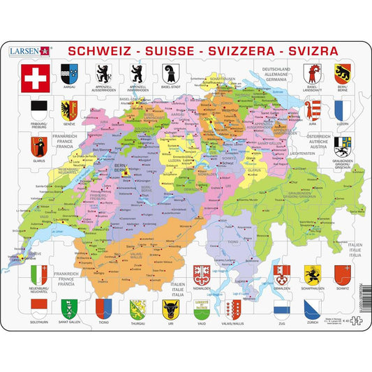 Larsen Puzzle Switzerland Political, 70 pieces