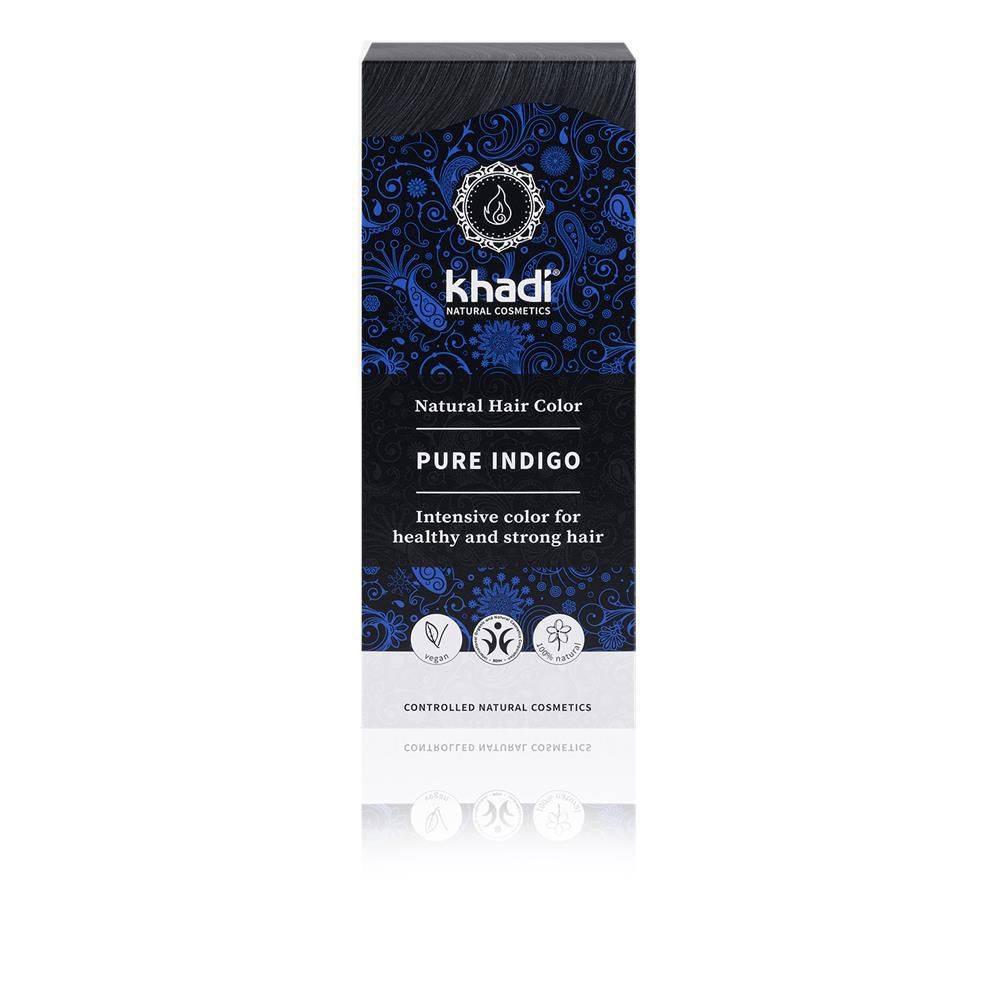 Khadi Coloration Végétale Pure Indigo Bleu-Noir, 100 g