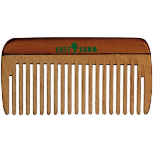 Kostkamm mini pocket comb wood coarse, 8 cm