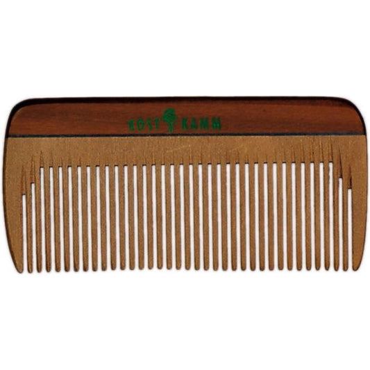 Kostkamm mini pocket comb wood fine, 8 cm