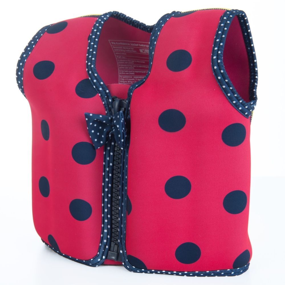 Konfidence Kinder-Schwimmweste pink mit Punkten, 18-36 Monate, pink, gelb