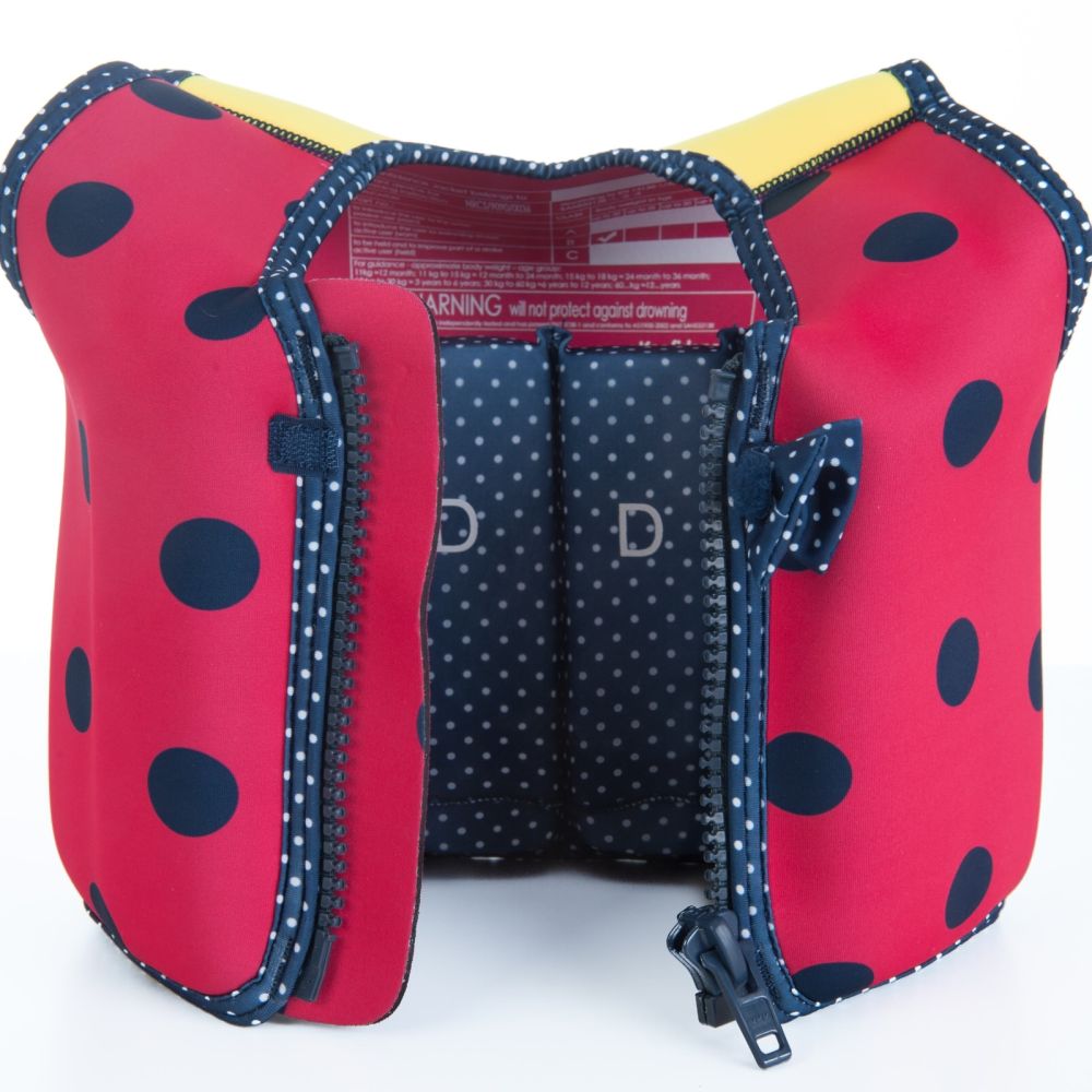 Konfidence Kinder-Schwimmweste pink mit Punkten, 18-36 Monate, pink, gelb