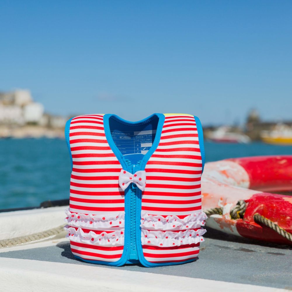 Konfidence children's life jacket red stripes, 18-36 months, multi-coloured