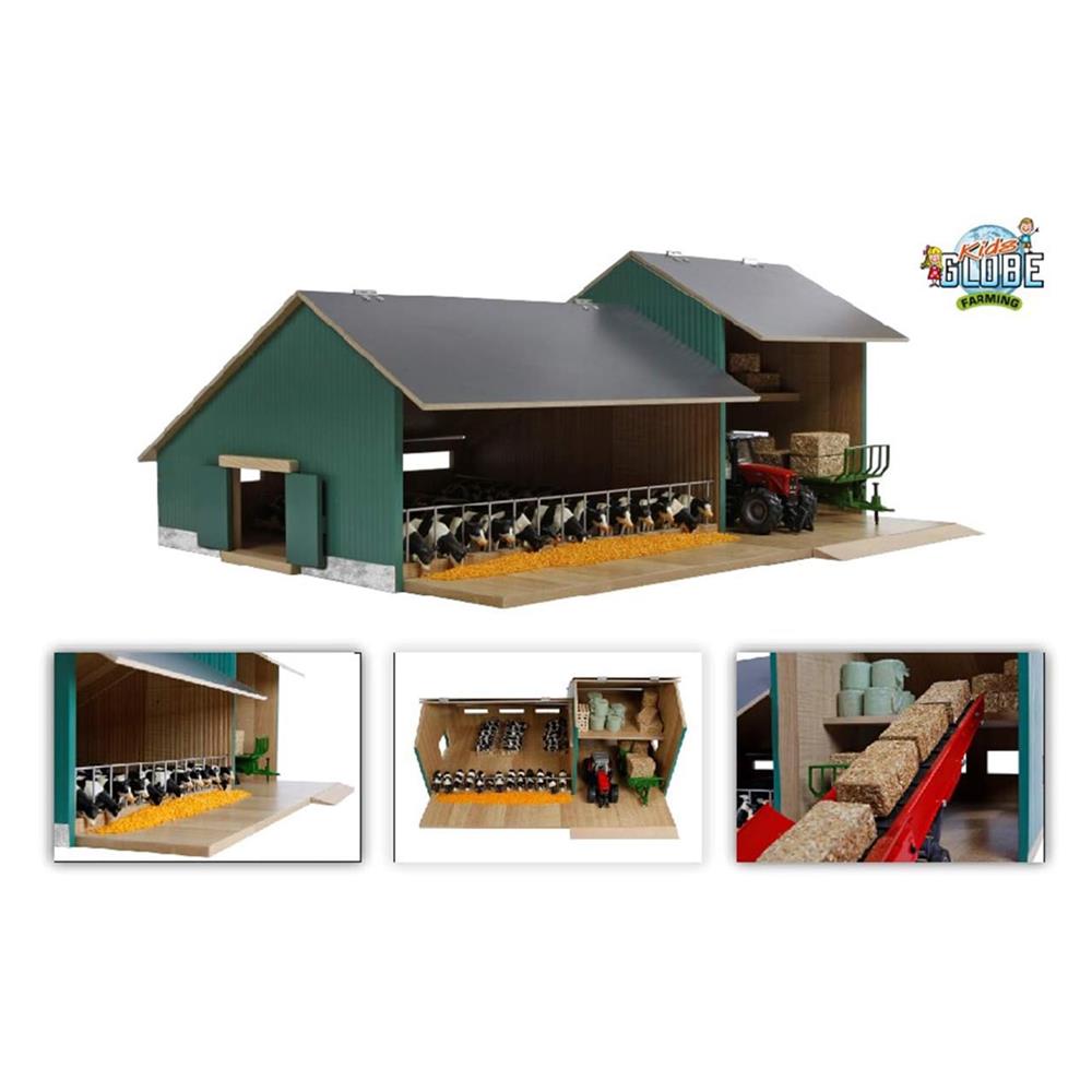 1:32 Stall mit Schuppen, 55 x 72 x 32 cm