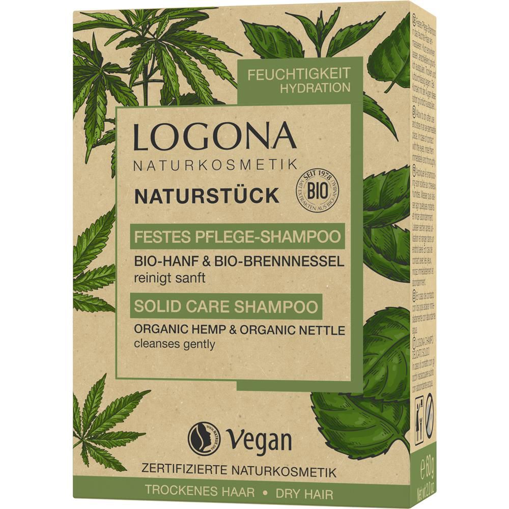 Logona Solid Care Shampoo, Organic Hemp &amp; Nettle, 60 g