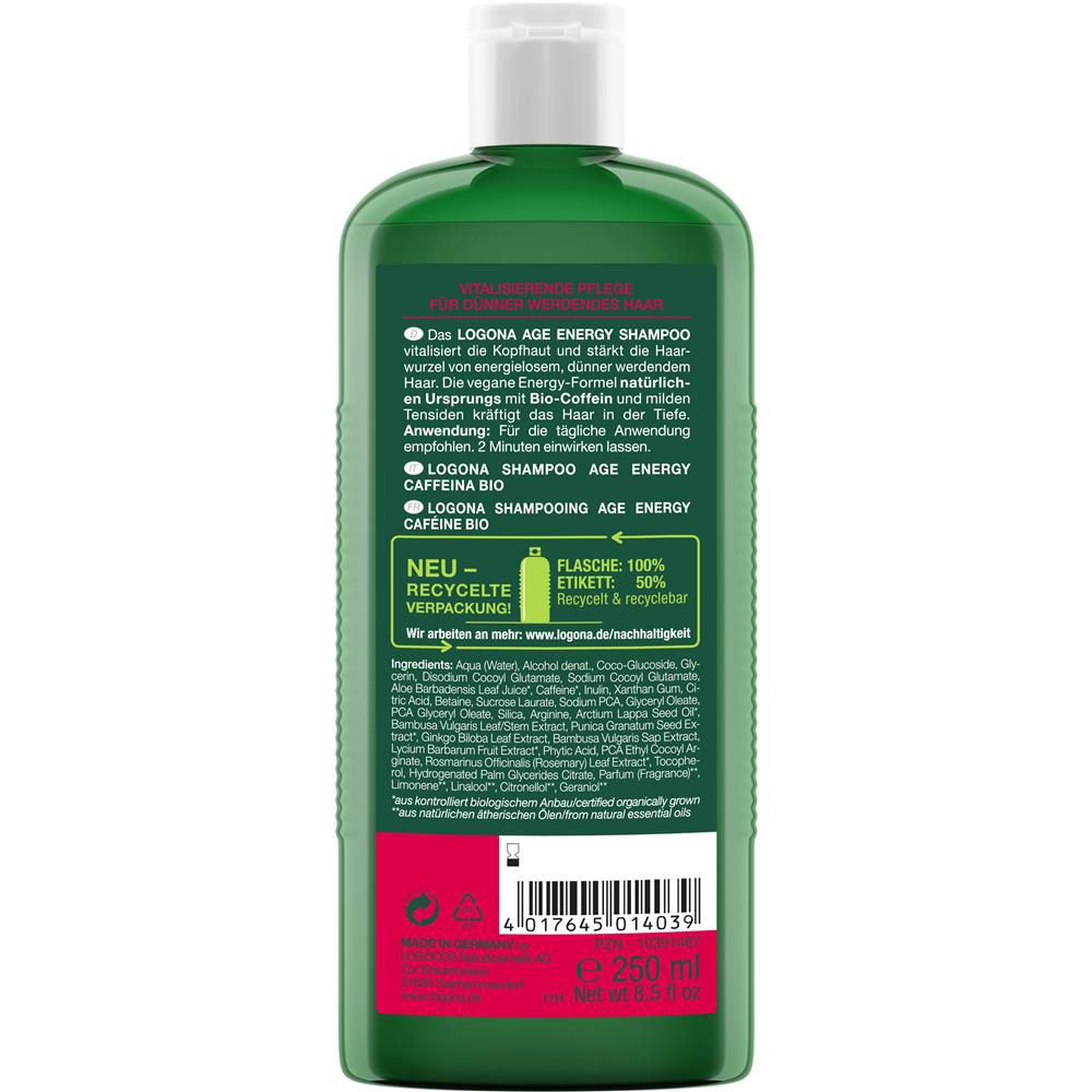 Logona Age Energy Shampoo Organic Caffeine, 250 ml