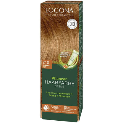 Logona herbal hair colour cream, copper red 210, 150 ml
