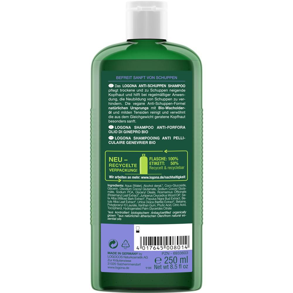 Logona Shampoo Juniper Oil Anti-Dandruff, 250 ml