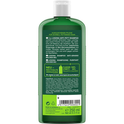 Logona Balance Shampoo Lemon Balm, 250 ml