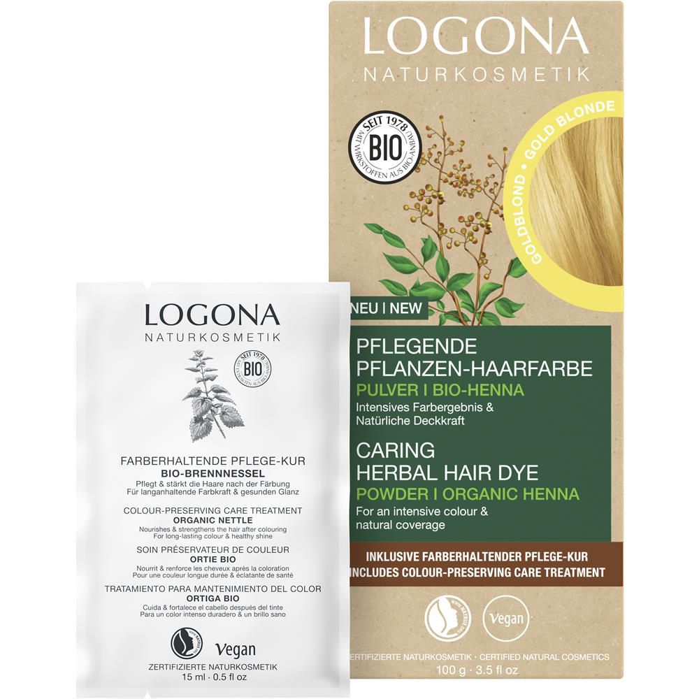 Logona herbal hair colour powder - golden blonde, 100 g