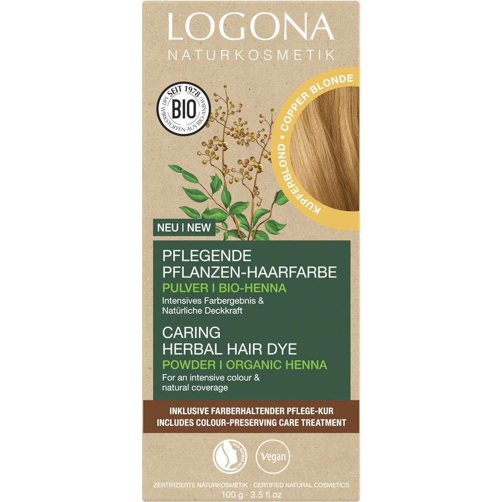 Poudre colorante végétale Logona - blond cuivré, 100 g